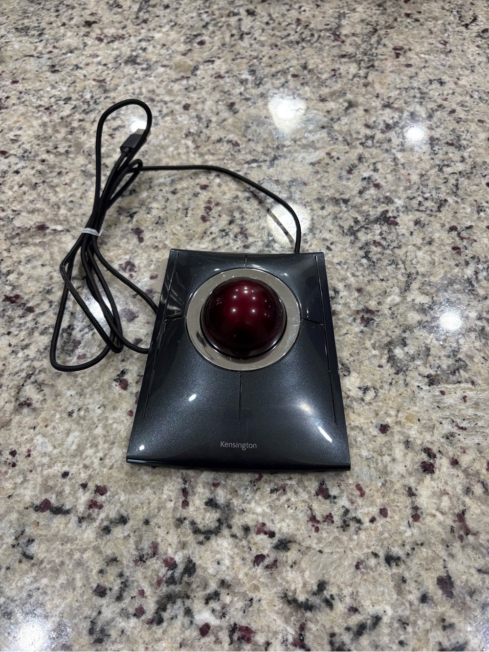 Kensington SlimBlade Trackball mouse gray & red Preowned working condition